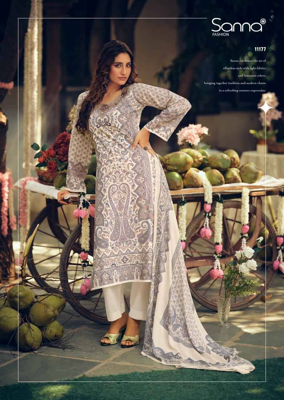 Tropical stories By SANNA FASHION 11173 to 11178 Series BEAUTIFUL STYLISH SUITS FANCY COLORFUL CASUAL WEAR & ETHNIC WEAR & READY TO WEAR Pure Milanz cotton Digital print DRESSES AT WHOLESALE PRICE